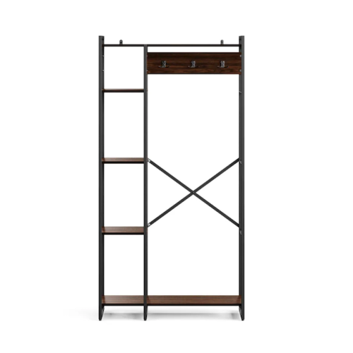 Гардеробная система LOFT с полками 180x92x34 см Черный/Темный дуб Гардеробная система LOFT с полками 180x92x34 см Черный/Темный дуб