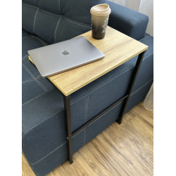 Sānu kafijas galdiņš, loft stila, 50x30x70 cm, Melns/Sanoma Ozols Sānu kafijas galdiņš, loft stila, 50x30x70 cm, Melns/Sanoma Ozols