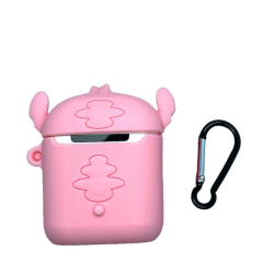 Aizsargmaciņš austiņam AirPods 1/2, Stitch rozā