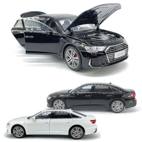 Modelīši AUDI A6L Black 1:24 ar gaismu un skaņu uz akumulatoriem Mēlns