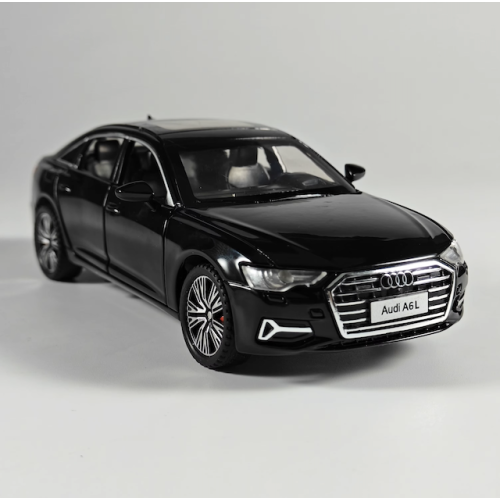 Modelīši AUDI A6L Black 1:24 ar gaismu un skaņu uz akumulatoriem Mēlns