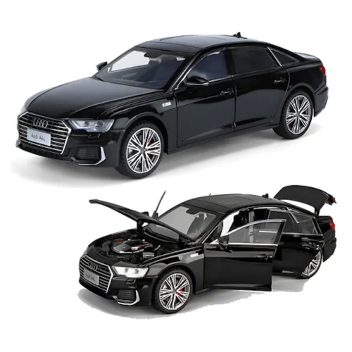 Modelīši AUDI A6L Black 1:24 ar gaismu un skaņu uz akumulatoriem Mēlns