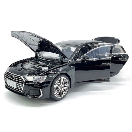Modelīši AUDI A6L Black 1:24 ar gaismu un skaņu uz akumulatoriem Mēlns