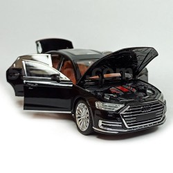 Modelīši AUDI A8 Black 1:24 ar gaismu un skaņu uz akumulatoriem Mēlns Modelīši AUDI A8 Black 1:24 ar gaismu un skaņu uz akumulatoriem Mēlns