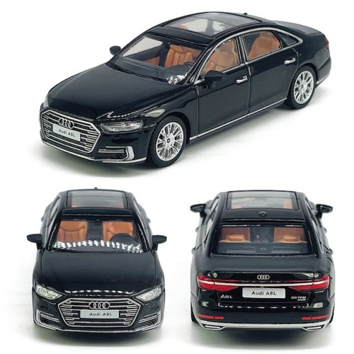 Modelīši AUDI A8 Black 1:24 ar gaismu un skaņu uz akumulatoriem Mēlns