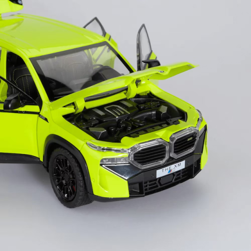 Modelīši BMW XM YELLOW 1:24 ar gaismu un skaņu uz akumulatoriem