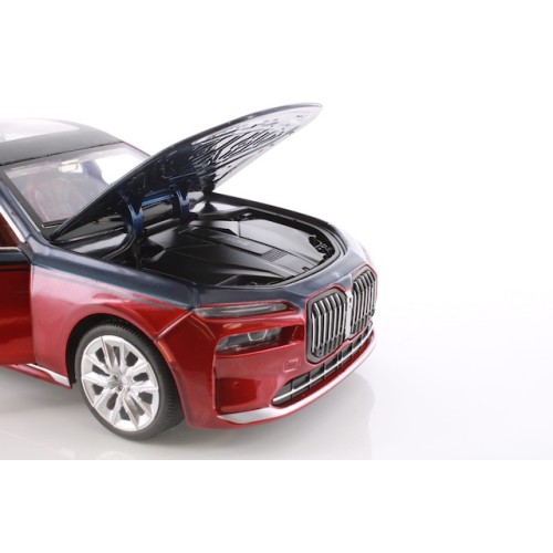 Modelīši BMW i7 1:24 ar gaismu un skaņu uz akumulatoriem Melns/Ķiršu