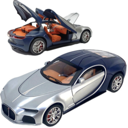 Машинка инерционная металлическая Bugatti Chiron 1:24 со светом и звуком на батарейках Машинка инерционная металлическая Bugatti Chiron 1:24 со светом и звуком на батарейках