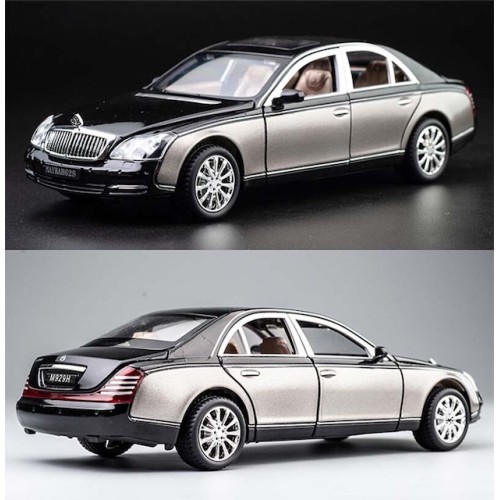 Modelīši Maybach 62s S650 1:24 ar gaismu un skaņu uz akumulatoriem Gray/Black