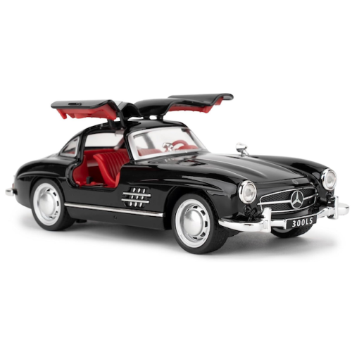 Машинка инерционная металлическая Mercedes-Benz 300 SL Black 1:24 со светом и звуком на батарейках Черный Машинка инерционная металлическая Mercedes-Benz 300 SL Black 1:24 со светом и звуком на батарейках Черный