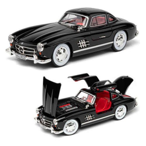 Машинка инерционная металлическая Mercedes-Benz 300 SL Black 1:24 со светом и звуком на батарейках Черный Машинка инерционная металлическая Mercedes-Benz 300 SL Black 1:24 со светом и звуком на батарейках Черный