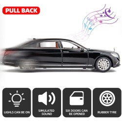 Modelīši Mercedes-Benz Maybach S 600 Black 1:24 ar gaismu un skaņu uz akumulatoriem Modelīši Mercedes-Benz Maybach S 600 Black 1:24 ar gaismu un skaņu uz akumulatoriem
