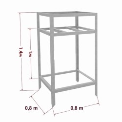 Mucas statīvs 80x80x140 cm Mucas statīvs 80x80x140 cm