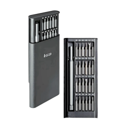 Skrūvgriežu komplekts 24 vienā metāla korpusā ar magnētiskiem uzgaļiem