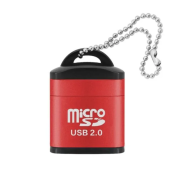 Mini karšu lasītājs micro SD kartēm-USB, Sarkans