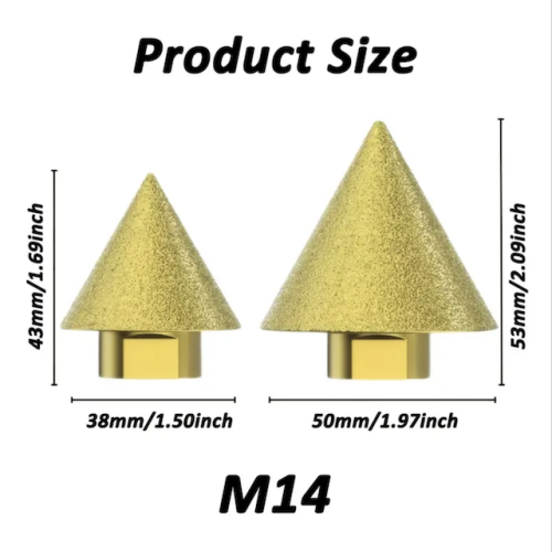 Konusa griezējs flīzēm-kuramogranīta M14 cauruma diametrs 38 mm leņķa slīpmašīnai