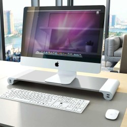 Monitoru plaukts ALUMINIUM SPACE BAR ar 4 USB lādešanas izejam Monitoru plaukts ALUMINIUM SPACE BAR ar 4 USB lādešanas izejam